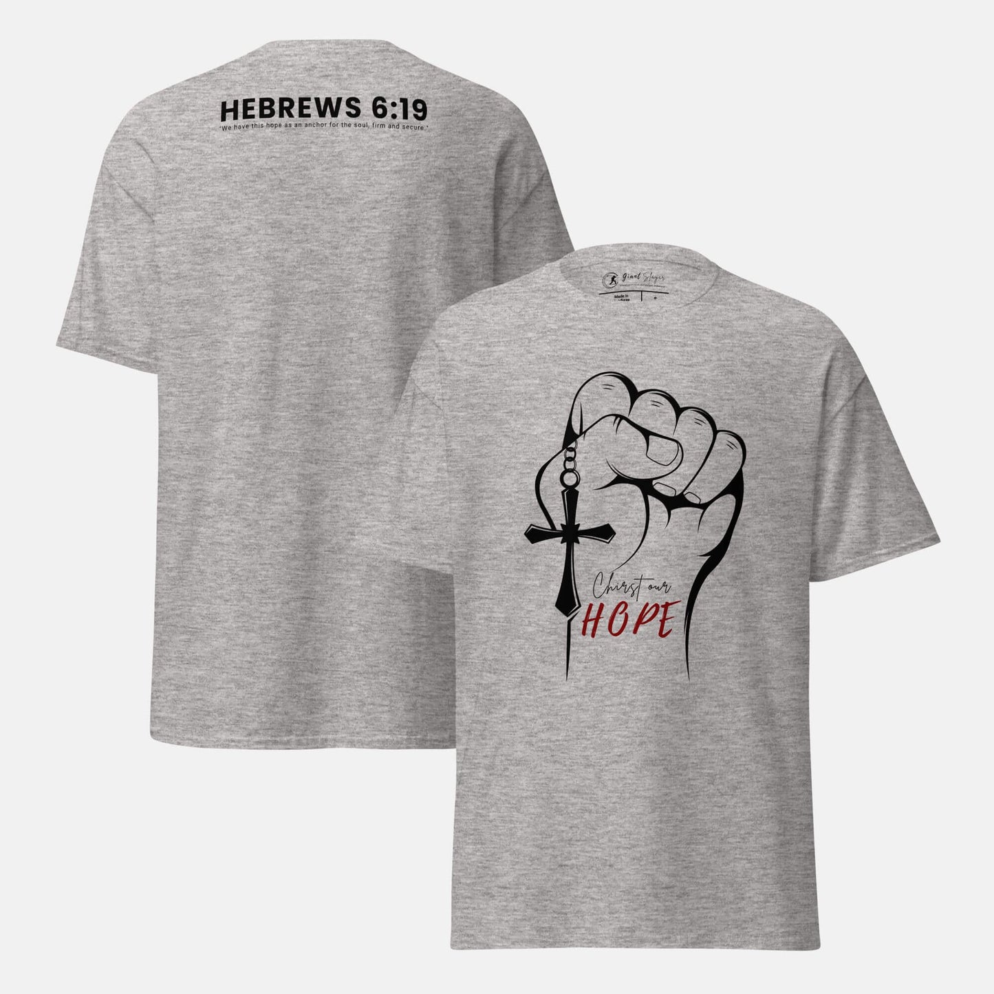 Giant Slayer - Christ Our Hope T-Shirt | Color: Sport Gray | Size: S-3XL