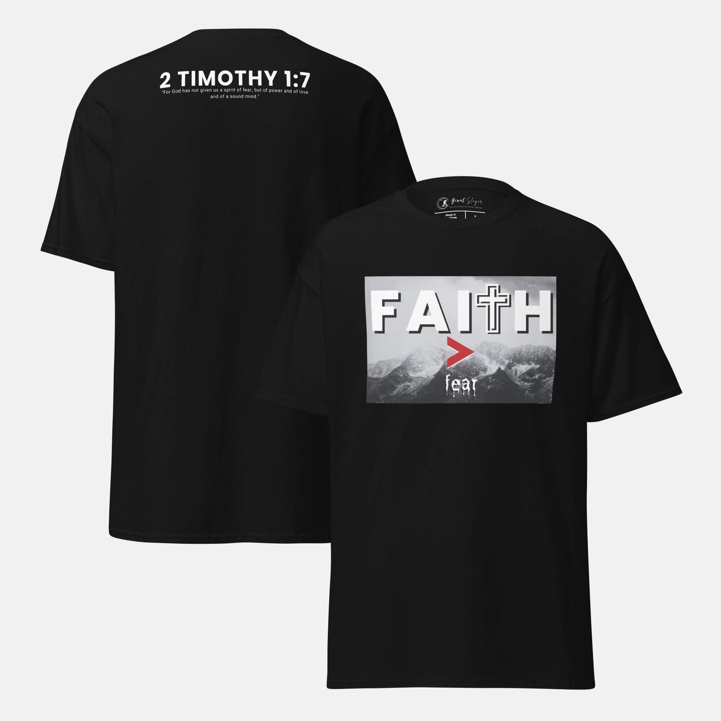 Giant Slayer - Faith Over Fear T-Shirt | Color: Black | Size: S-3XL