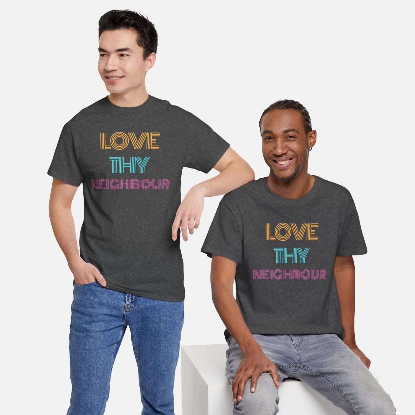 Giant Slayer - Love Thy Neighbour T-Shirt | Color: Heather Gray | Size: S-3XL