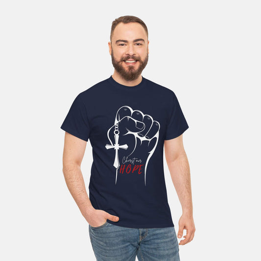 Giant Slayer - Christ Our Hope T-Shirt | Color: Navy Blue | Size: S-3XL