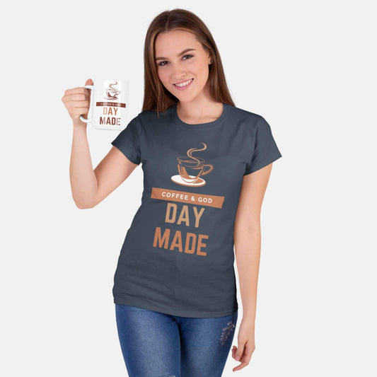 Giant Slayer - Coffee & God – Day Made T-Shirt | Color: Navy Blue | Size: S-3XL