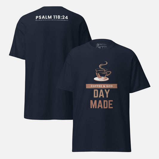 Giant Slayer - Coffee & God – Day Made T-Shirt | Color: Navy Blue | Size: S-3XL