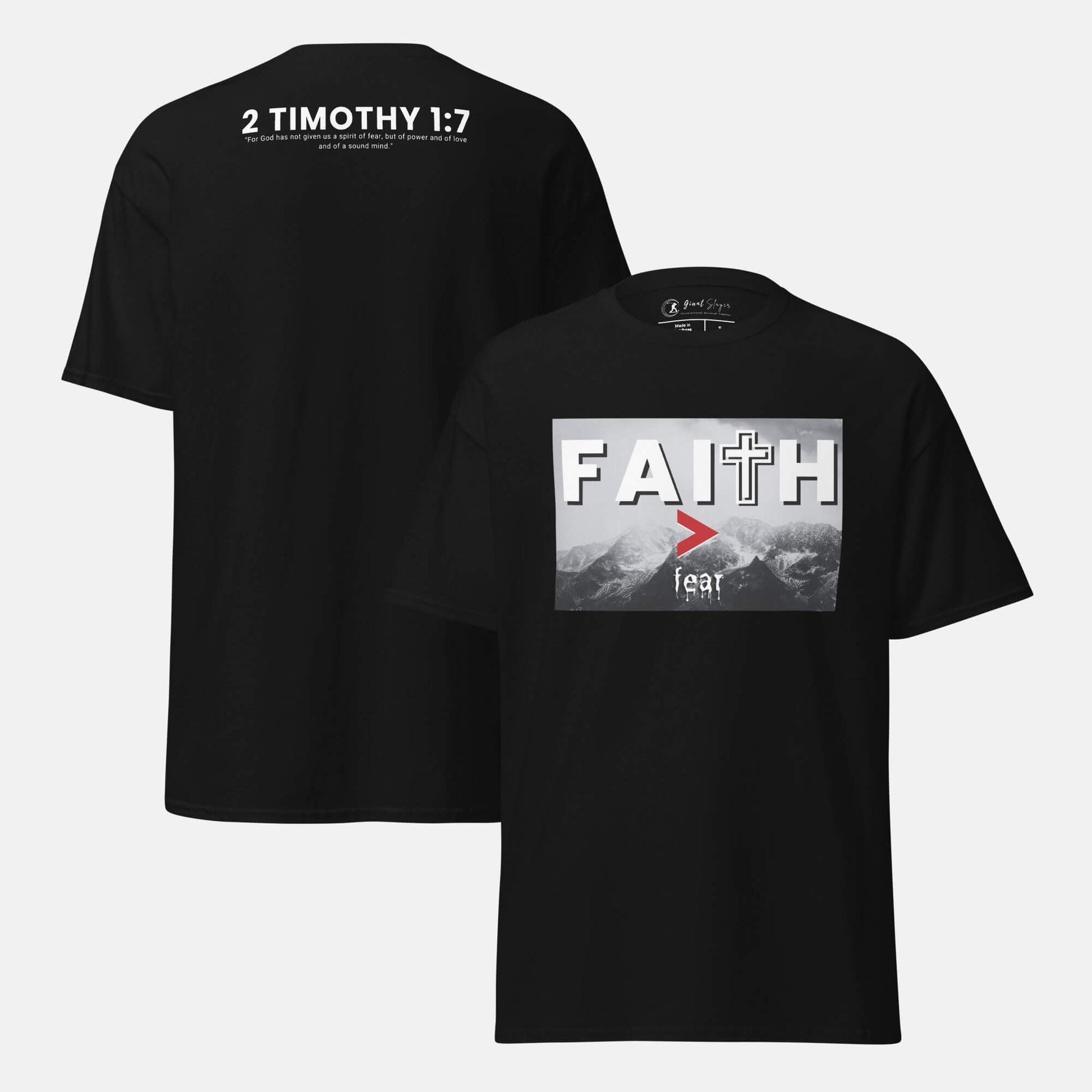 Giant Slayer - Faith Over Fear T-Shirt | Color: Black | Size: S-3XL