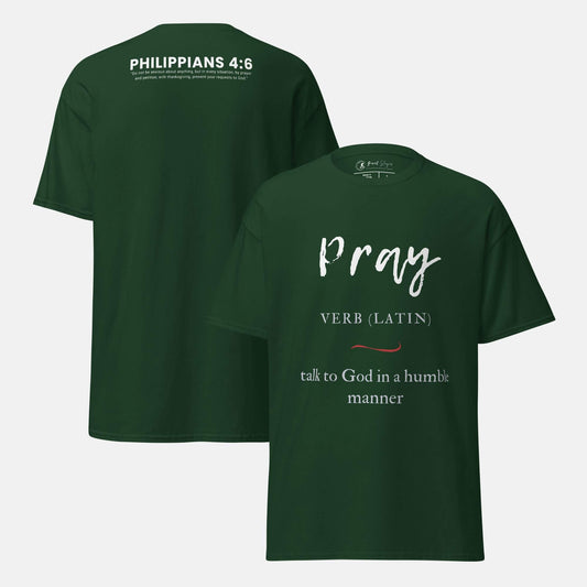 Giant Slayer - Pray – Talk to God T-Shirt | Color: Forest Green | Size: S-3XL